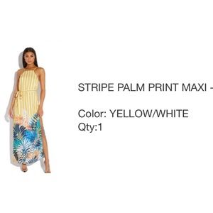 Palm Tree Stripe Maxi Dress